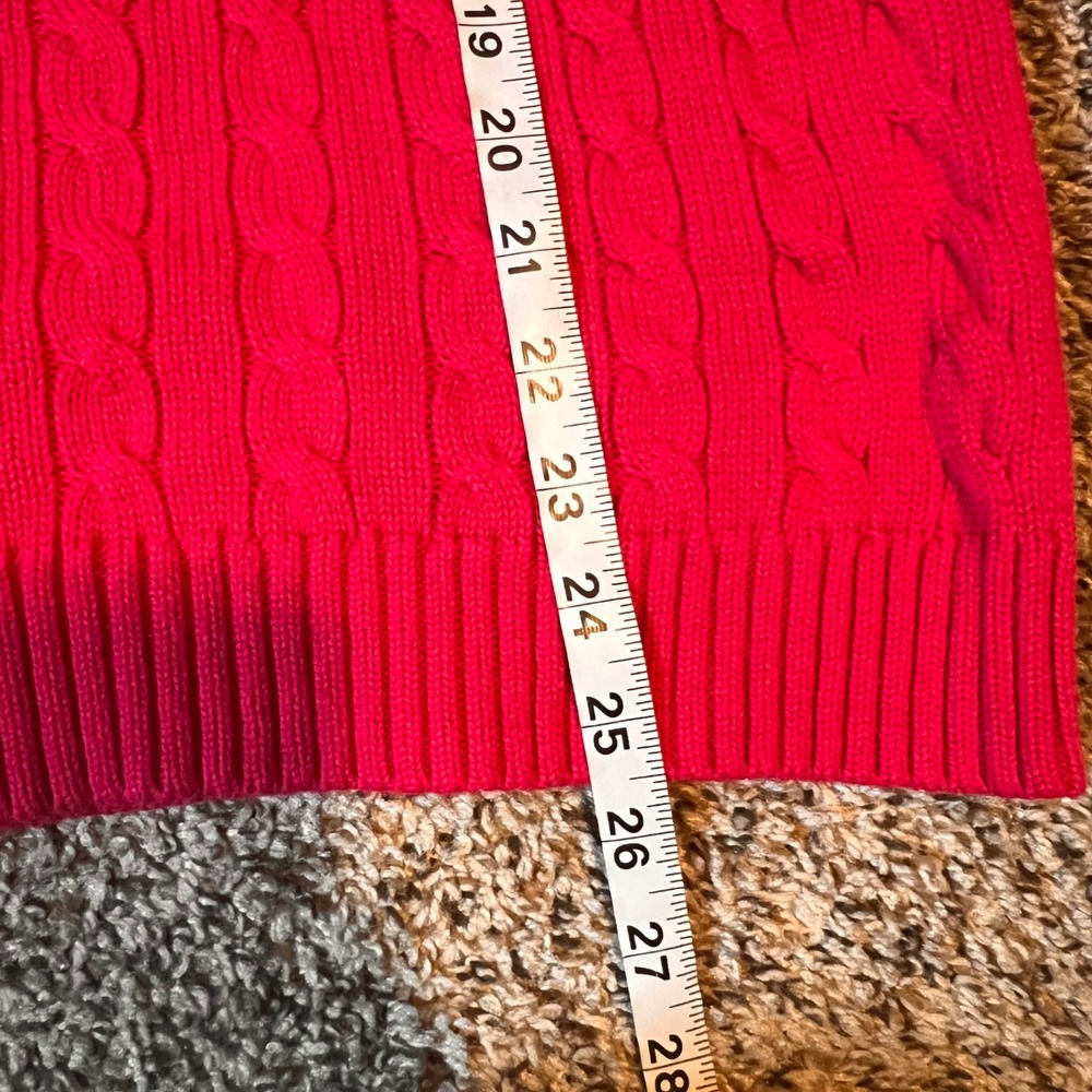 Talbots Women's Cable Knit Crewneck‎ Sweater Extra Large XL Pink Pullover - Picture 4 of 5